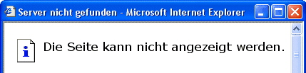 Die Seite kann einmal mehr wieder nicht angezeigt werden...